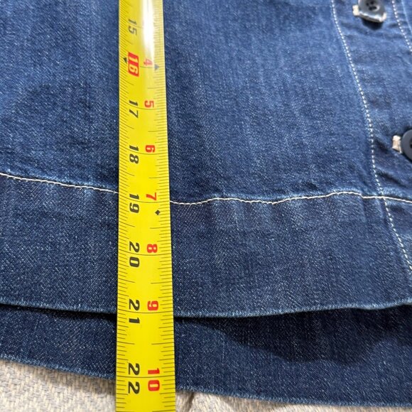 Madewell Denim Jacket Womens Small Blue Northward Cropped‎ Army Sherpa Collar - Picture 9 of 13